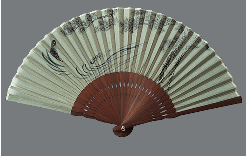 布扇子 鯉と松 (既製柄)