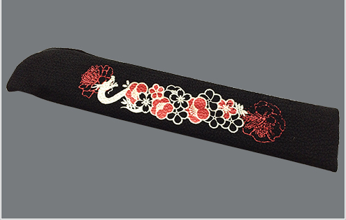 ちりめん(黒)＋2色印刷