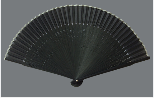 布扇子 短地 黒 (既製柄)