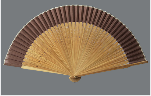 布扇子 短地 茶 (既製柄)