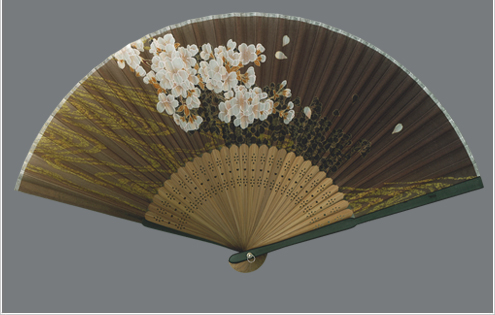 布扇子 宵闇桜 (既製柄)