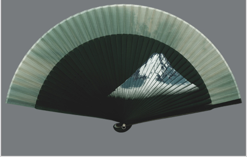 布扇子 短地  白銀富士 (既製柄)