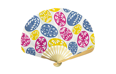 片面布扇子ポリエステル (7.2寸13間) シェル型