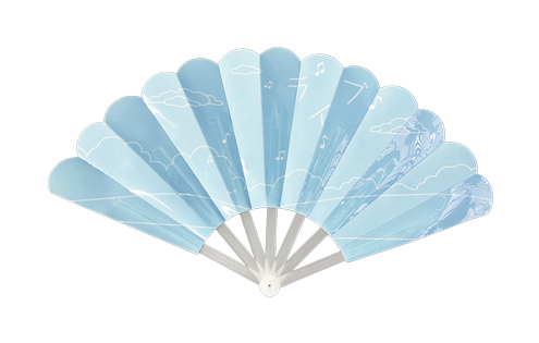 片面プラスチック扇子  Lサイズ（8寸7間）